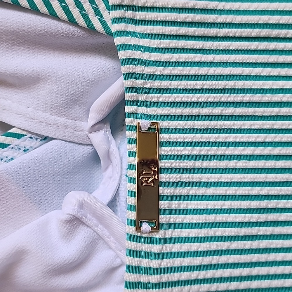 RALPH LAUREN Green Striped One-Piece Swimsuit - Picture 11 of 16